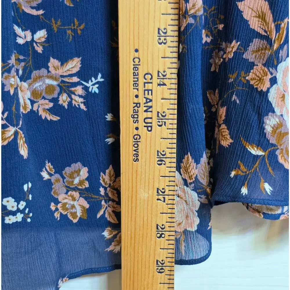 Sundance Highland Garden Silk Tunic Blouse Floral Sz XL Blue Pullover Sheer $138 - Picture 16 of 16